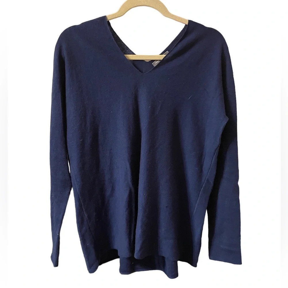 VINCE DEEP ROYAL BLUE CASHMERE V-NECK SWEATER